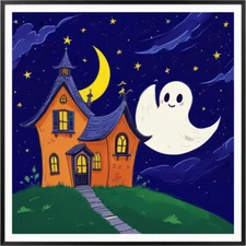 30 Custom Halloween Haunted House Personalized Address Labels