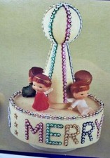 Frank's Crafts MUSICAL ANGEL'S CAROUSEL Christmas Ornament Kit Vtg Sequin Bead