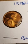 BRILLIANT UNCIRCULATED BU 1958 P WHEAT PENNY CENT