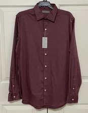 NWT Daniel Cremieux size M dk cherry red button up long sleeve shirt mens