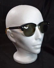Rare Vintage 60's American Optical AO Horn Rim Browline Sunglasses Chrome - READ