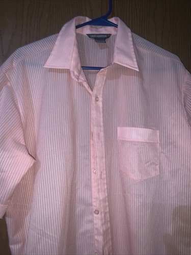 Vintage 60s 70s David Harrison Knit Sportswear Mens Semisheer Pink Shirt Large - Picture 5 of 9