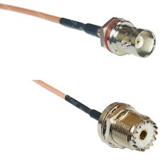 RG316 BNC FEMALE SM BULKHEAD to UHF Female BULKHEAD RF Cable Rapid-SHIP LOT