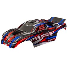 Traxxas 3721-RED Painted Decals Applied Red Body w/ F/R Mounts for Rustler 2WD