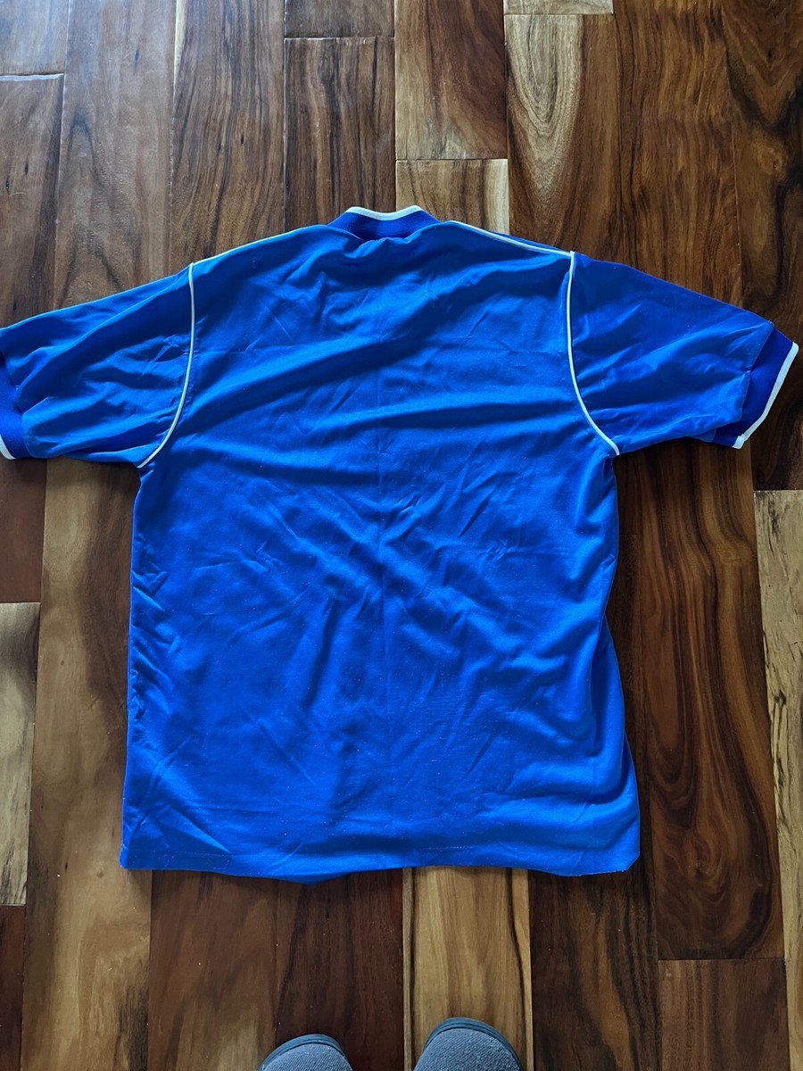 Vintage Everton Football Shirt Home Salmon Blue 86-89 Medium (M