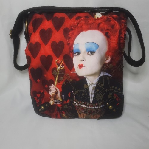 2010 Tim Burton's The Red Queen Alice In Wonderland Black Messenger Purse