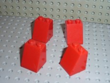 4 x Pièce inclinée LEGO Red slope brick ref 3678b / Set 7898 7239 10151 10216...