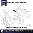⭐Genuine⭐ Front Fog Grille LH RH SET 865251W700 865261W700 for Kia Rio