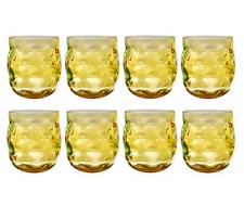 Clear Colorful Acrylic Plastic 14 oz. Wine Glass Rock Tumbler Set of 8 Yellow