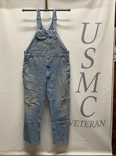 Mens Key Imperial Aristocrat Distressed Denim Jeans Bib Overalls Size 44X33.
