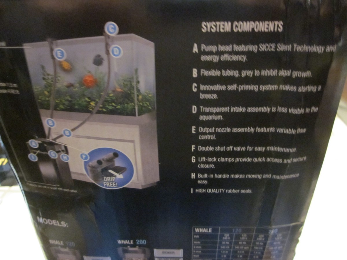 SICCE Whale 120 5W 10-30 US GAL External Filter Black BRAND NEW