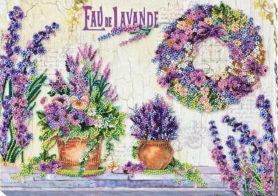 Bead embroidery kit Lavender Chantilly needlework kit canvas beadwork pattern