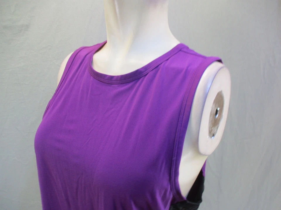 LUCY Size S Women Purple Crew Neck Sleeveless Stretch Slim Athletic Tank Top 716 - Image 4 of 4