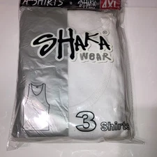 Men’s A-shirts Ribbed 💯 % COTTON Shaka Wear White 3 Pieces Sz: 4X
