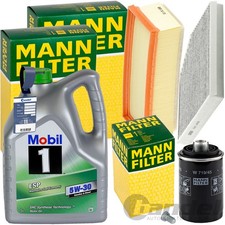 MANN INSPEKTIONSPAKET + MOBIL1 ESP 5W-30 MOTORÖL passend für AUDI A4 A5 Q5 TFSI