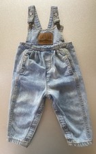 Vintage Guess Baby Light Denim Romper Overalls 12M Made in USA 80s 90s Pockets