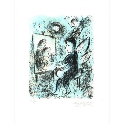 CHAGALL Marc - Original Lithograph ''Vers l'autre Clarté'' 62x47cm - 1985 (La d