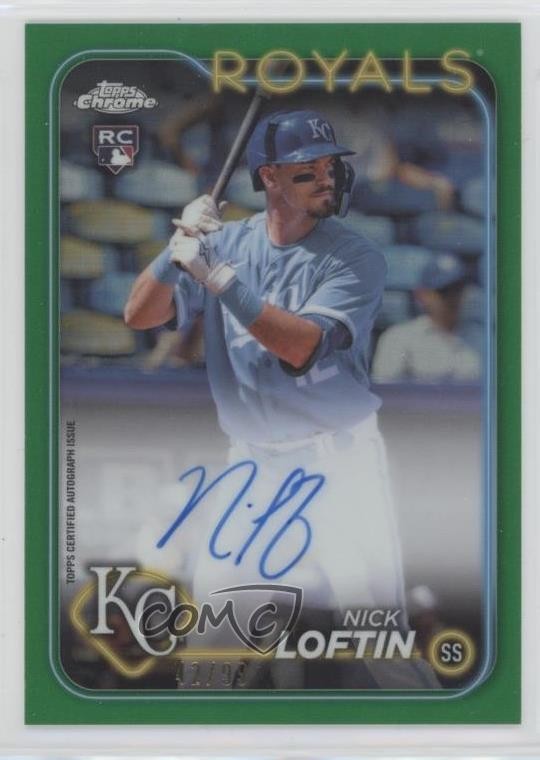 2024 Topps Chrome Rookie Green Refractor 42/99 Nick Loftin #RA-NL Auto RC 0o84