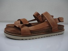 Women's 11 42 Taos Sideways Brown Leather Slingback Sandals Ankle Strap Strappy