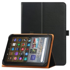 Universal 7-8" Tablet Case, Folio Cover with Stand  Adjustable Band, Black