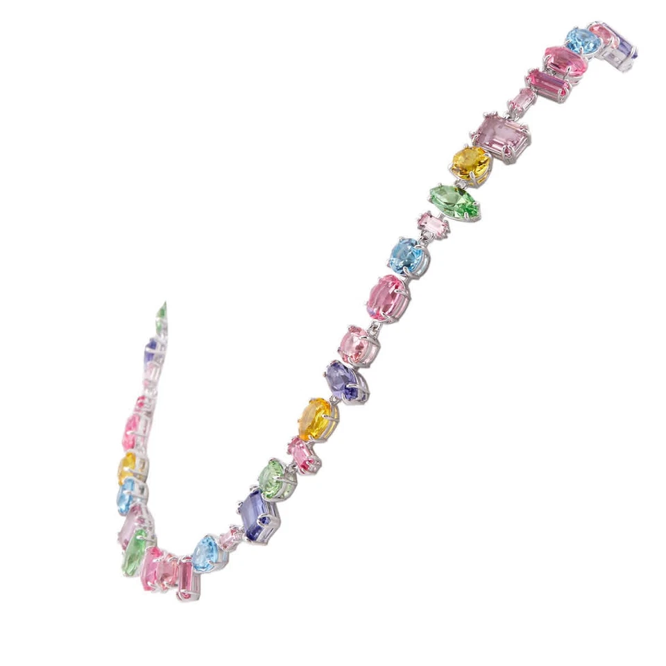 Collar Gema Swarovski Chapado en Rodio Cortes Mixtos Foto 3 de 4