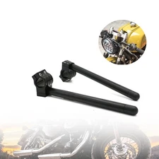 Universal Motorcycle Clip-on Handlebars Set 41mm 7/8" Fork Tube For Cafe Racer