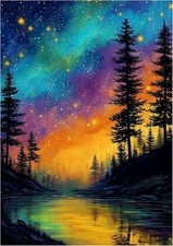 Tree Star Diamond Art Painting Kits for Adults 5D Round Full Drill Diamond Do...