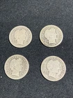 Lot of 4 Barber Dimes 1905 1908 1911 1914  Silver 10C Coins D & P