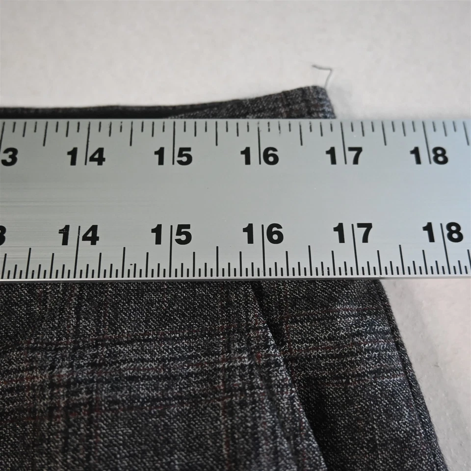 John Varvatos 32x32 灰色棕色格子 100% 羊毛法兰绒 Soho 连衣裙男式裤子 — 第 2/4 张图片