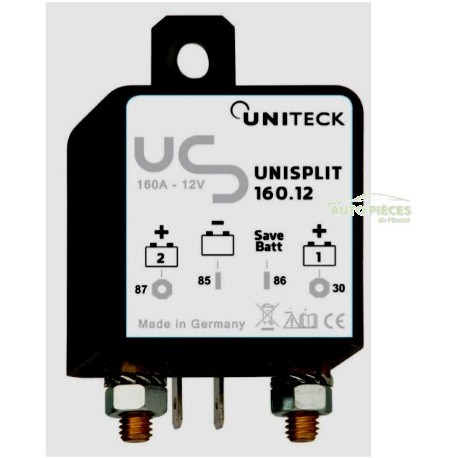 Coupleur de batterie 160A 12V automatique Unisplit 160.12 Uniteck