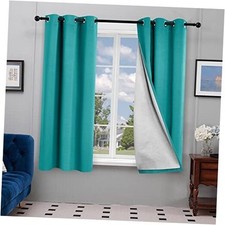 100 Total Blackout Curtains for Bedroom Grommet 42"W x 54"L Pack of 2 Teal