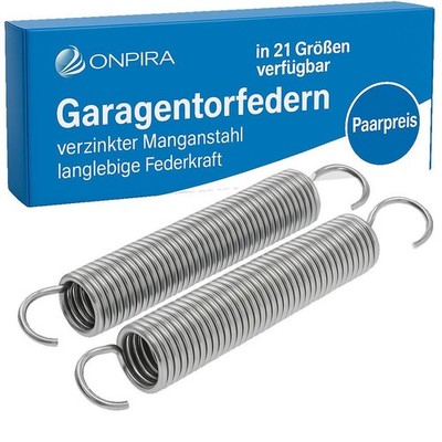 Onpira  2x Universal Garagentor Feder in 21 Größen verzinkt Garagentorfedern
