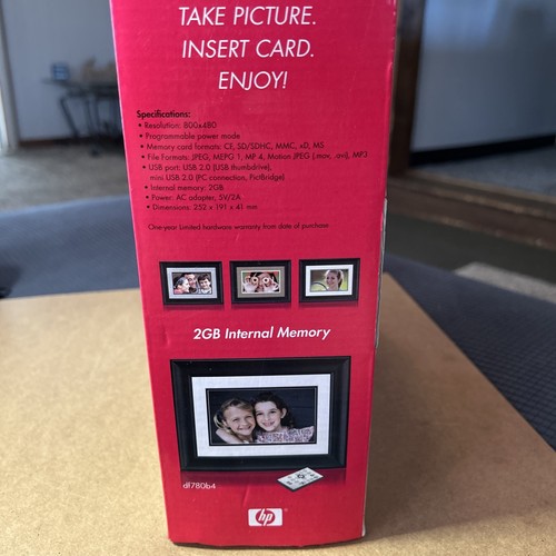 NEW Hewlett Packard HP 8" Ditigal Picture Frame Solid Wood 2G Brand New - Picture 4 of 6