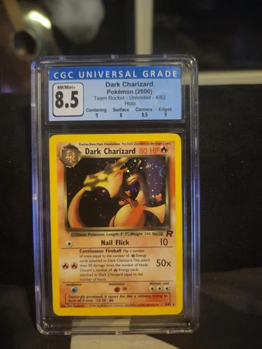 Dark Charizard 4/82 Team Rocket Holo CGC 8.5 With Sub Grades