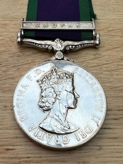 Elizabeth II Radfan Campaign Service Medal To:RM21690 R.Mason Royal Marines