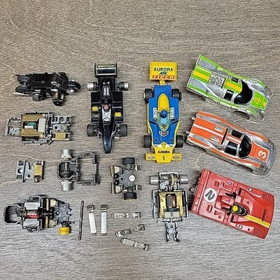 Parts and Pieces Lot Vintage Slot Cars Aurora AFX Tiger G-Plus Tyco Red Ferrari