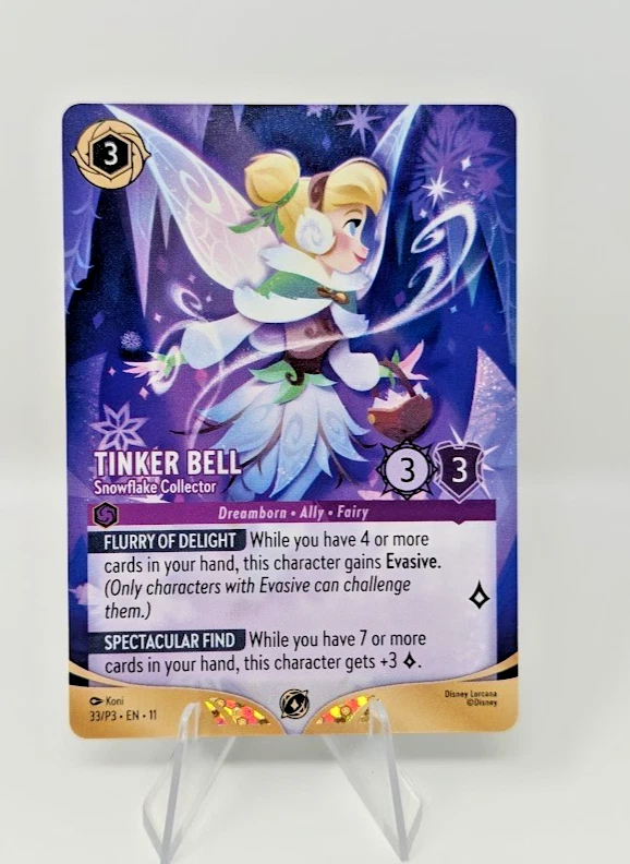 Tinker Bell-Snowflake Collector 33 Disney Lorcana Promo Cards for