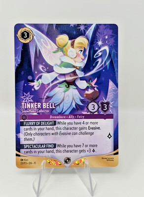 Tinker Bell Snowflake Collector 33/P3 League Promo Winterspell NM Disney Lorcana