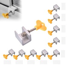 Window Locks 10 PCS Sliding Window Lock Key No Drill Aluminum Stopper Proof