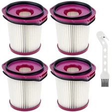 Shark Vacuum Cleaner Filters (4-Pack) With Brushes, Replacement For Shark Evopo_