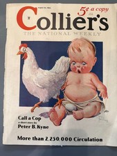 Vintage Art August 1934 Collier's Magazine COVER Baby Chicken Egg C TWELVETREES