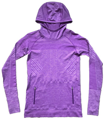 Lululemon Womens Rest Less Tender Violet Textured Hoodie Thumb Holes Size 10/12?