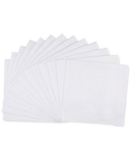 Club Room Mens 13Pc White Border Stripe Handkerchief Set White Sz 16 IN X 16 IN