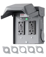DEWENWILS Outdoor GFCI Outlet Box, 20A Dual Receptacle, Waterproof NEMA 3R Metal
