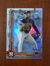 2025 Topps Holiday Baseball Framber Valdez Houston Astros Base Chrome /499 #HC24