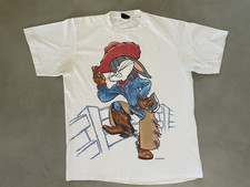 Vintage 1993 Changes Bugs Bunny Looney Tunes T-Shirt AOP Cowboy USA Made Size XL