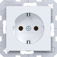 Hager WAS1100WM Steckklemmen A.X/C.X Lichtweiß Matt Steckdose Schuko
