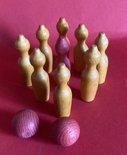 Altes Kegelspiel Tischkegel Holzkegel Kinder Spielzeug antik