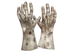 Flesh Eater Zombie Realistic Hands Latex Monster Halloween Haunted House Costume