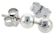 4mm Sterling Silver Ball Stud Earrings NEW Nickel Free